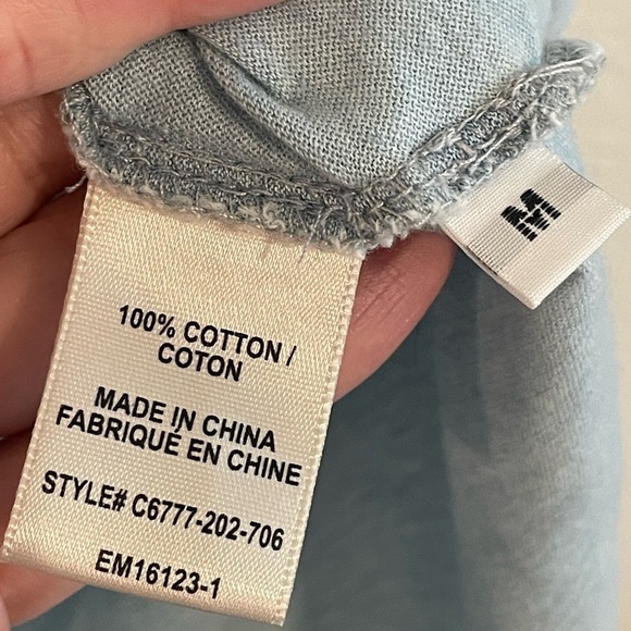 Cloth & Stone Anthropologie Women Shift Midi Medium Dress Blue Cotton Longline - Picture 8 of 12